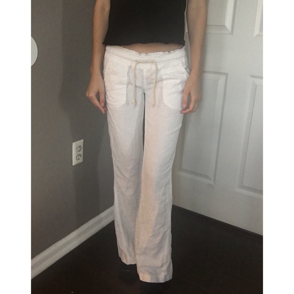 Roxy White Linen Pants